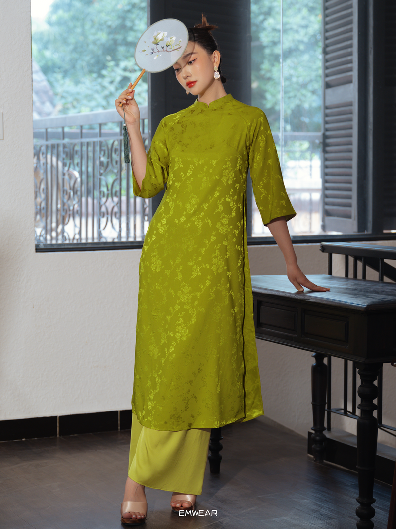 Ao Dai - Chartreuse Green