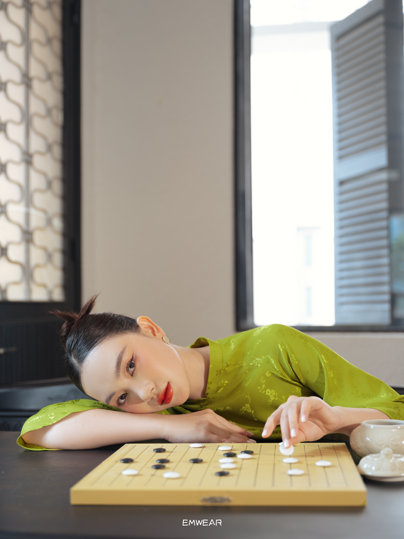 Ao Dai - Chartreuse Green