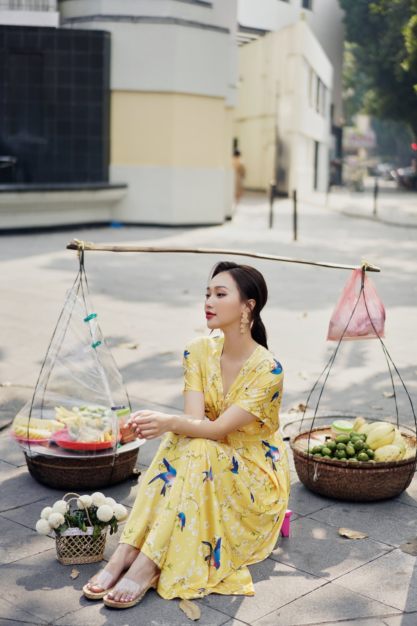 Yellow Fairy Wings Silk Dress