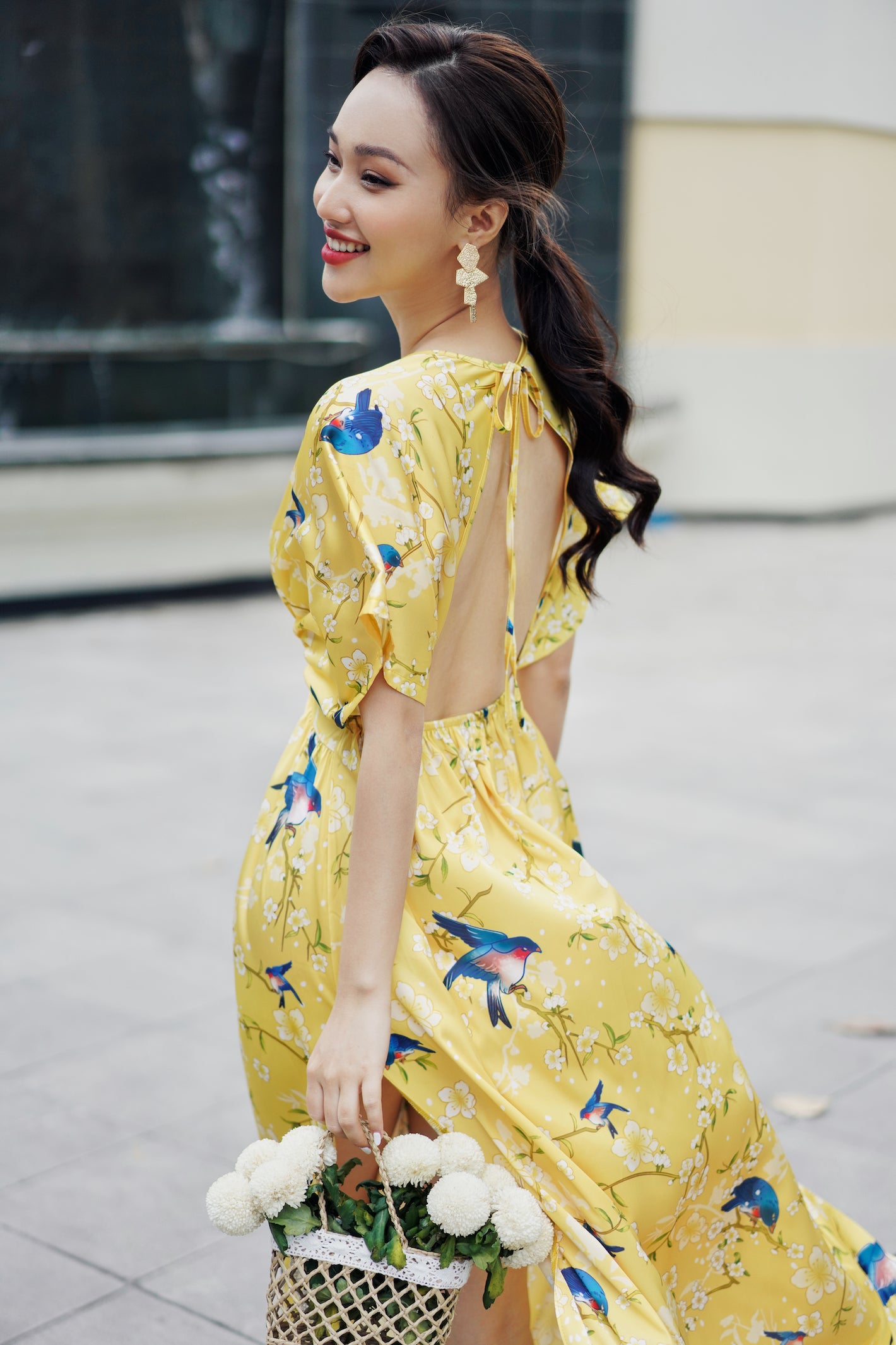 Yellow Fairy Wings Silk Dress
