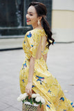 Yellow Fairy Wings Silk Dress