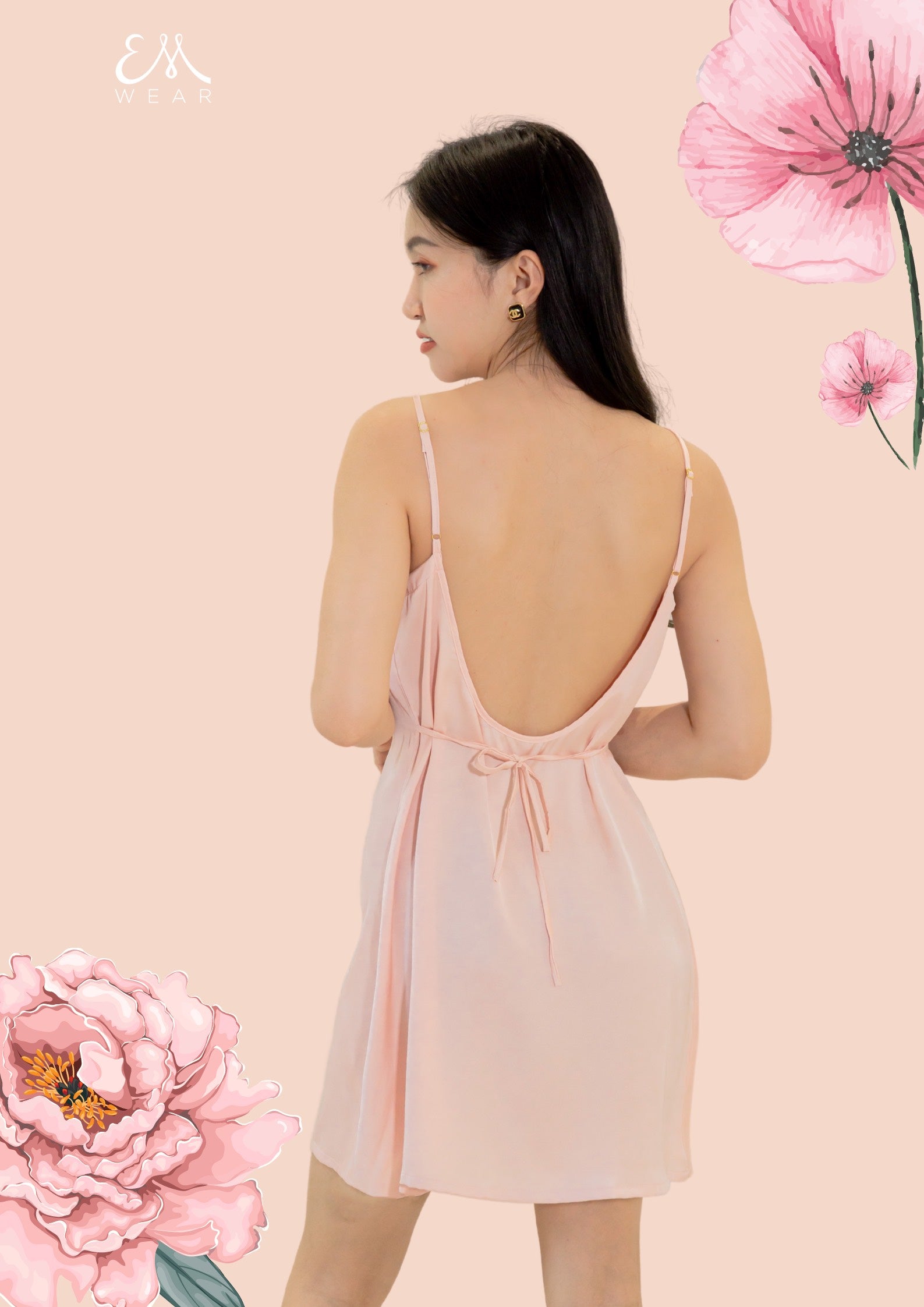 Đầm Lụa Ngắn Trống Lưng