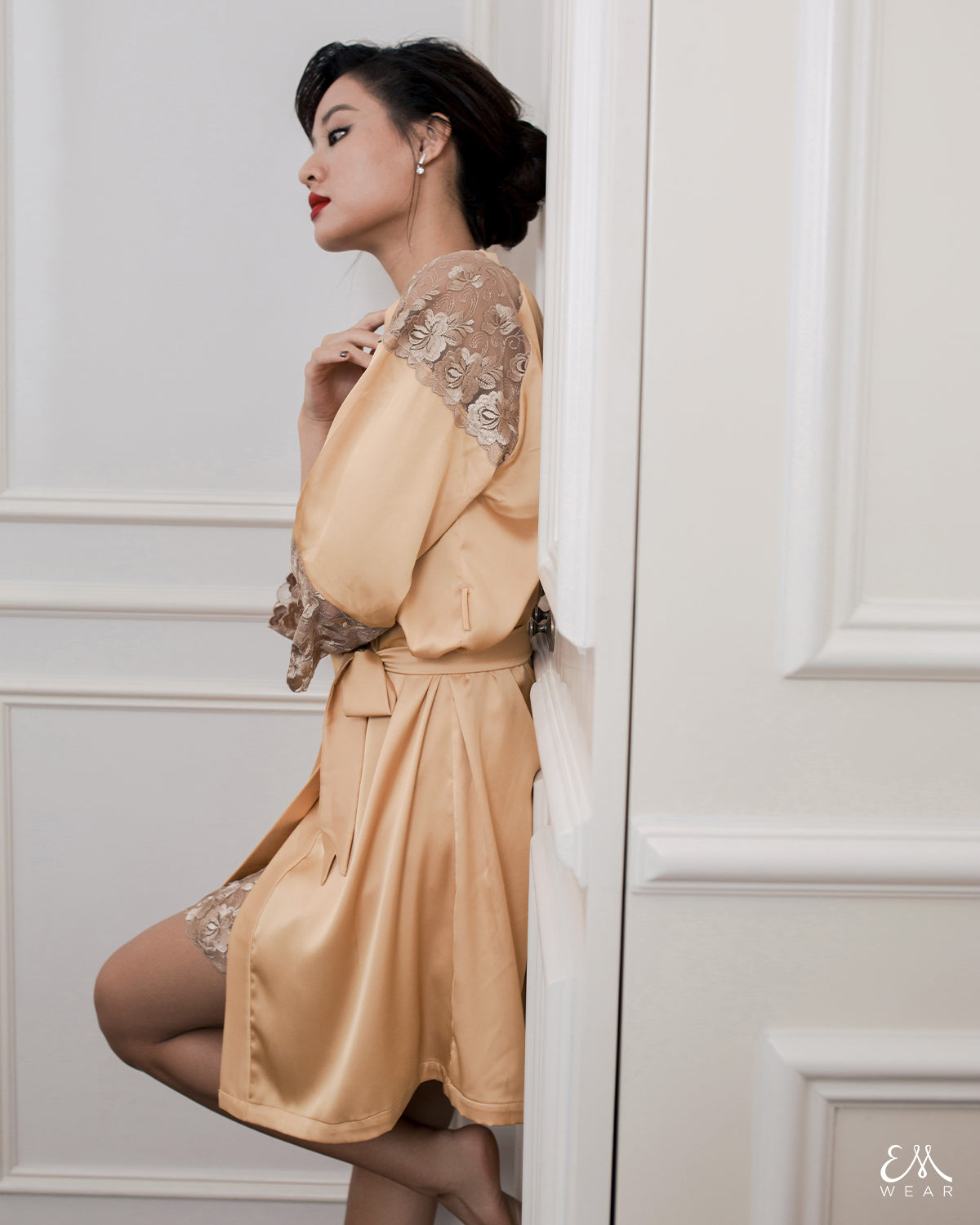 Golden Heart Lace Robe