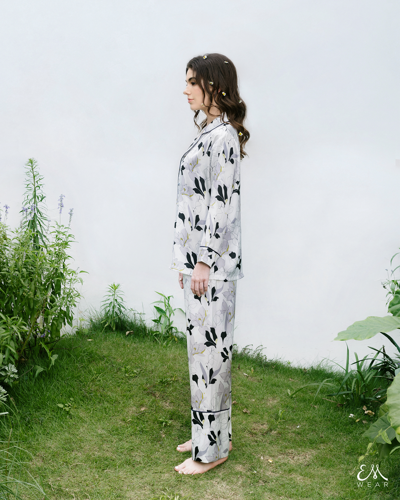 Emeli Floral Silk Pajama Set