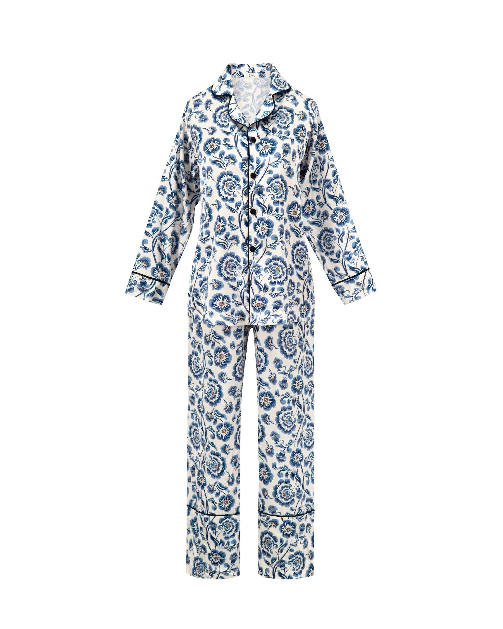 Indichine Blue Flower Pattern Pyjama Set