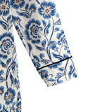 Indichine Blue Flower Pattern Pyjama Set